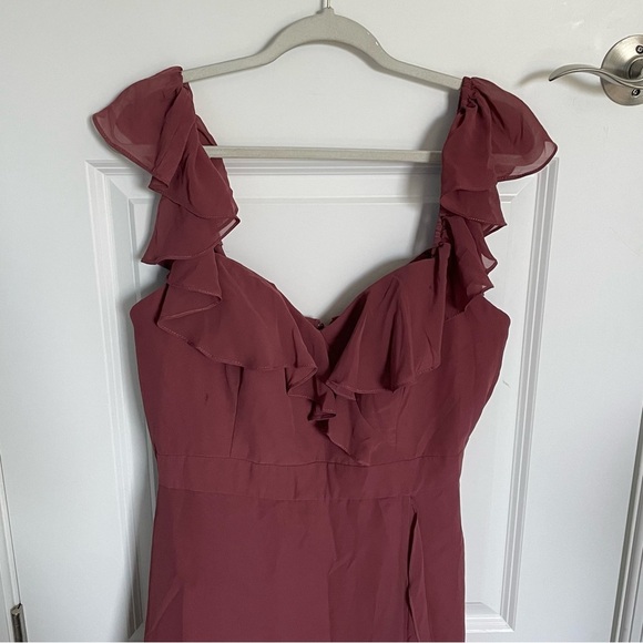 Revelry Scarlet Chiffon Ruffle Maxi Dress 29584 - Picture 3 of 16